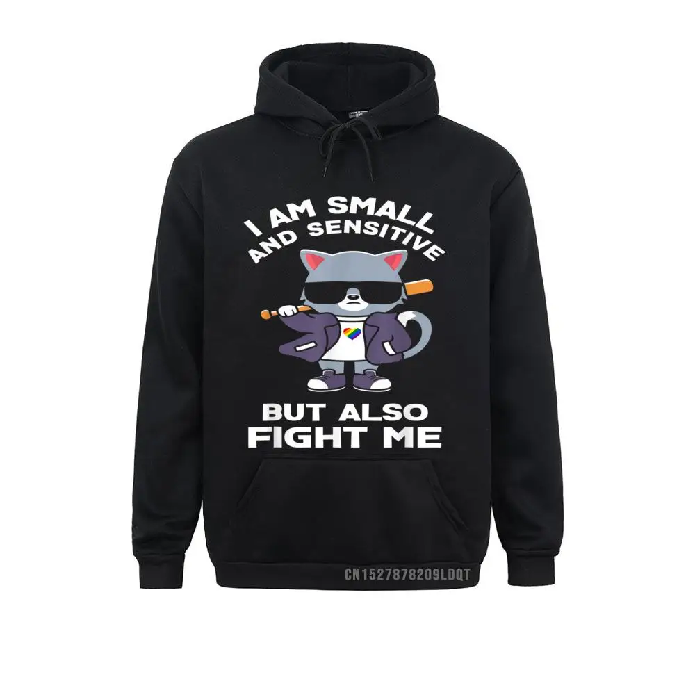 Men/Women Graphic Hoodies Fall Sweatshirts Winter Long Sleeve I Am Small And Sensitive But Also Fight Me LGBT Pride Cat Clothes