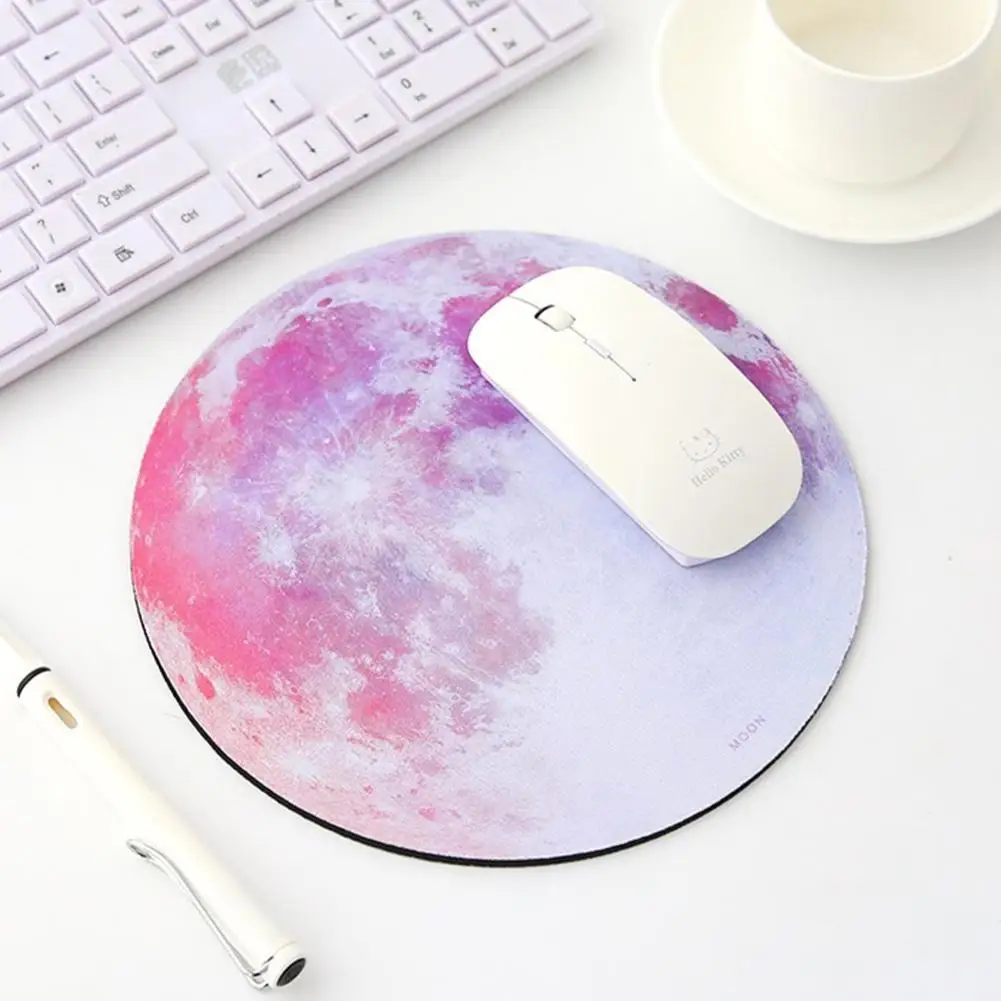 Earth/Moon/Mars Pattern Round Gaming Carpet Mouse Pad Mat Computers Accessory Random color non-slip rubber Mouse Pad