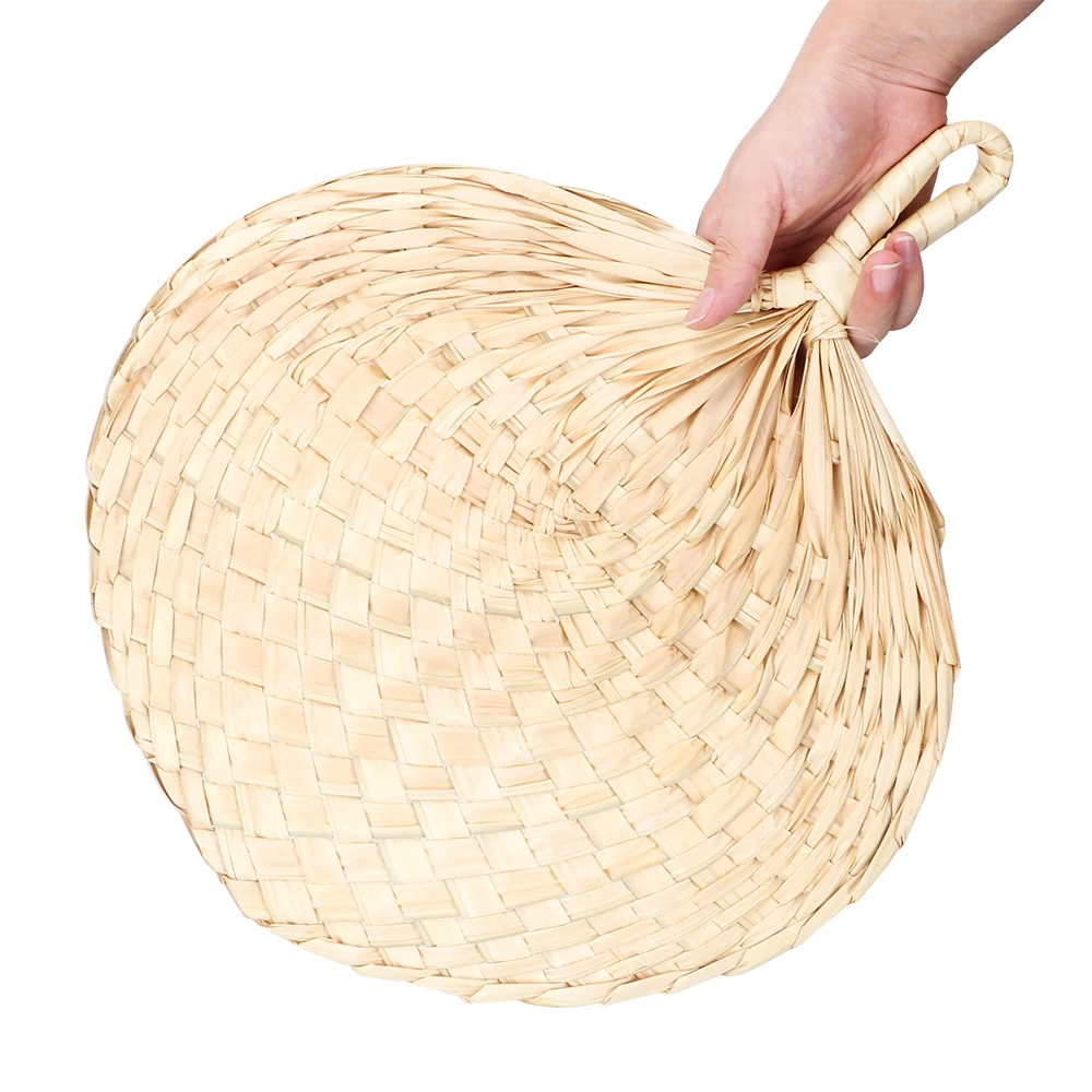 Hand-woven Palm Leaf Hand Fan Manual Straw Hand Fans Summer Cooling Mosquito Repellent Handmade Straw Fan Chinese Style