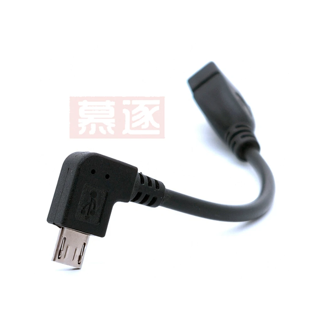 10Cm 90 Graden Rechts & Links & Up & Down Schuine Micro Usb 2.0 5Pin Male Naar Usb 2.0 een Vrouwelijke Uitbreiding Connector Adapter Otg Kabel