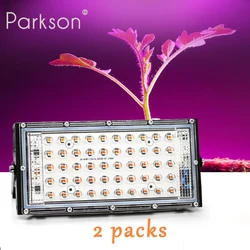 2 stücke 50W LED Wachsen Licht 220V Volle Spektrum Phytolamp Für Pflanzen Outdoor Indoor Gewächshaus Blume Samen Wachsen zelt Box LED Lampen