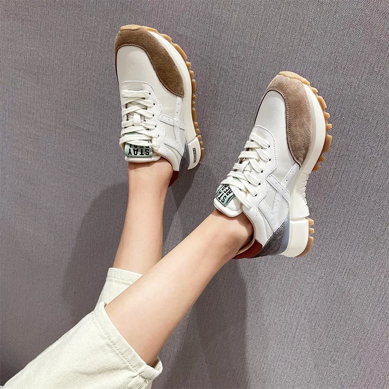 MORAZORA 2021 Spring Autumn Women Sneakers Comfortable Flat Heel Ladies Casual Shoes Fashion Genuine Leather Shoes For Woman