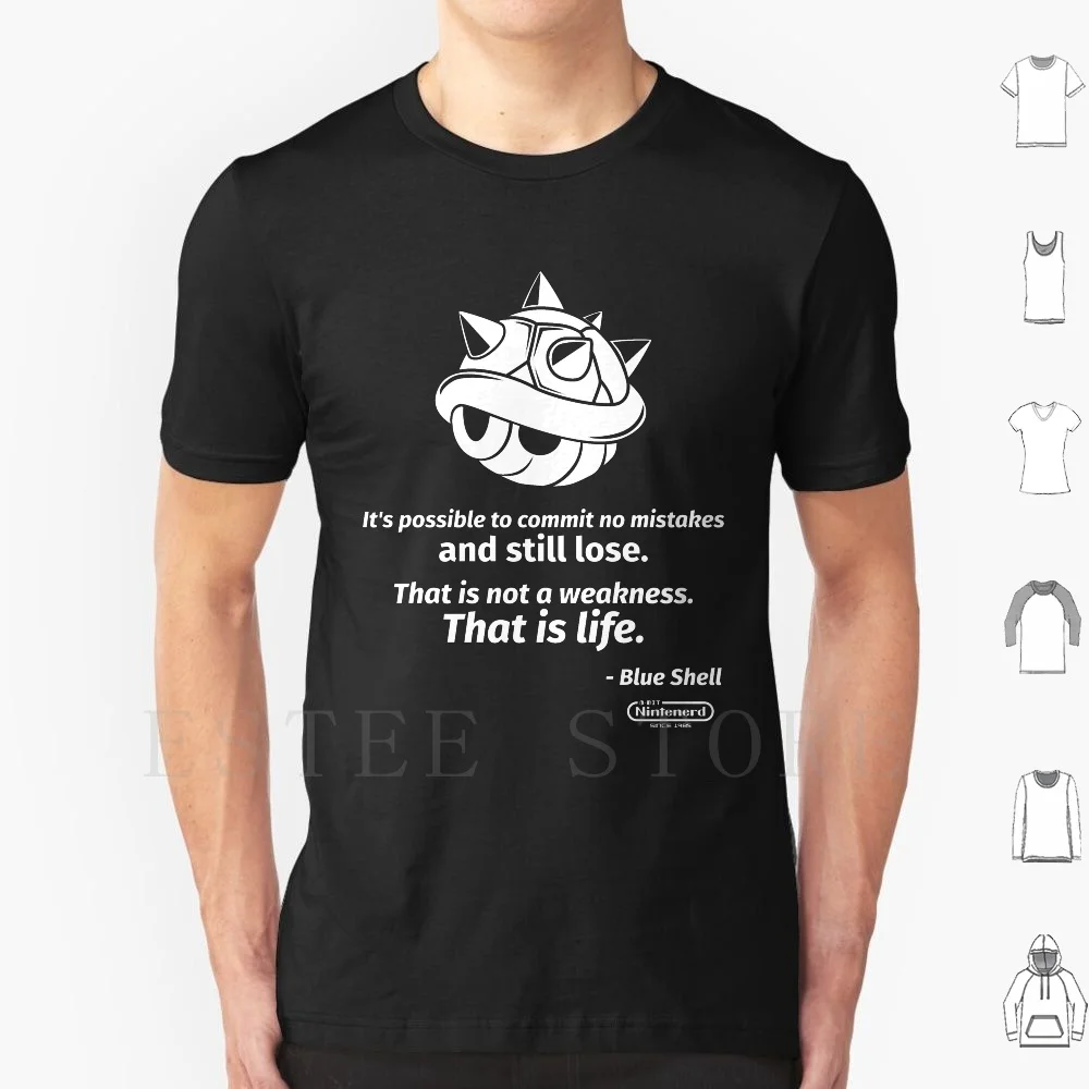 That Is Life-Blue Shell T Shirt Print Cotton Nintenerd Blue Shell Kart Kart N64 Gamecube Nes Super Super Nes 8 Bit 16 Bit Racing