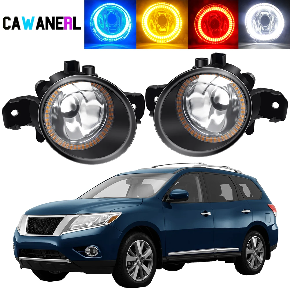 

2 Pieces Angel Eye Fog Light Assembly For Nissan Pathfinder 2013 2014 2015 2016 Car Fog Daytime Driving Lamp Lampshade + Bulb