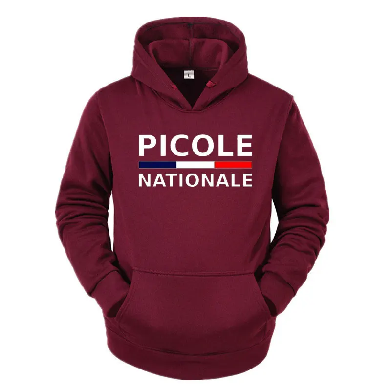 Picole Nationale Hoodie Kawaii 루스 코튼 심플 기발한 프린트 맨 가을 플러시 트렌디 루스 풀오버 솔리드 까마귀