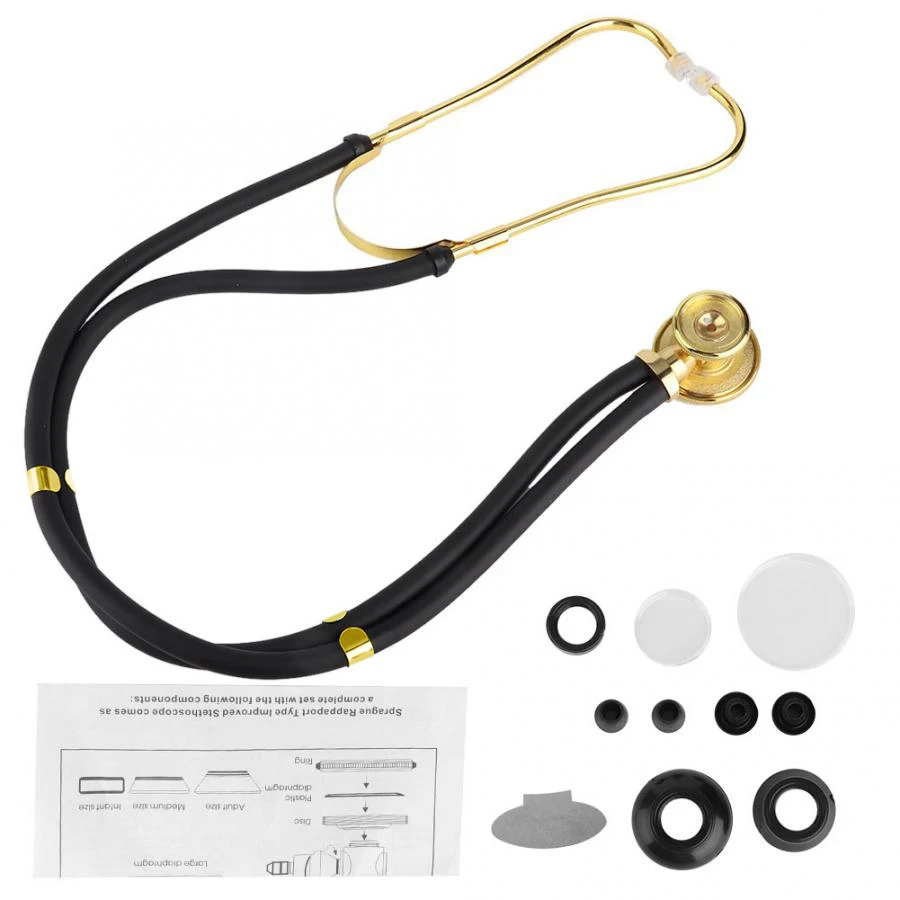 Classic Professional Medical Sprague Rappaport Doctor Adult Nurse Cardiology Estetoscopio Dual Head Gilt Clinic Cute Stethoscope