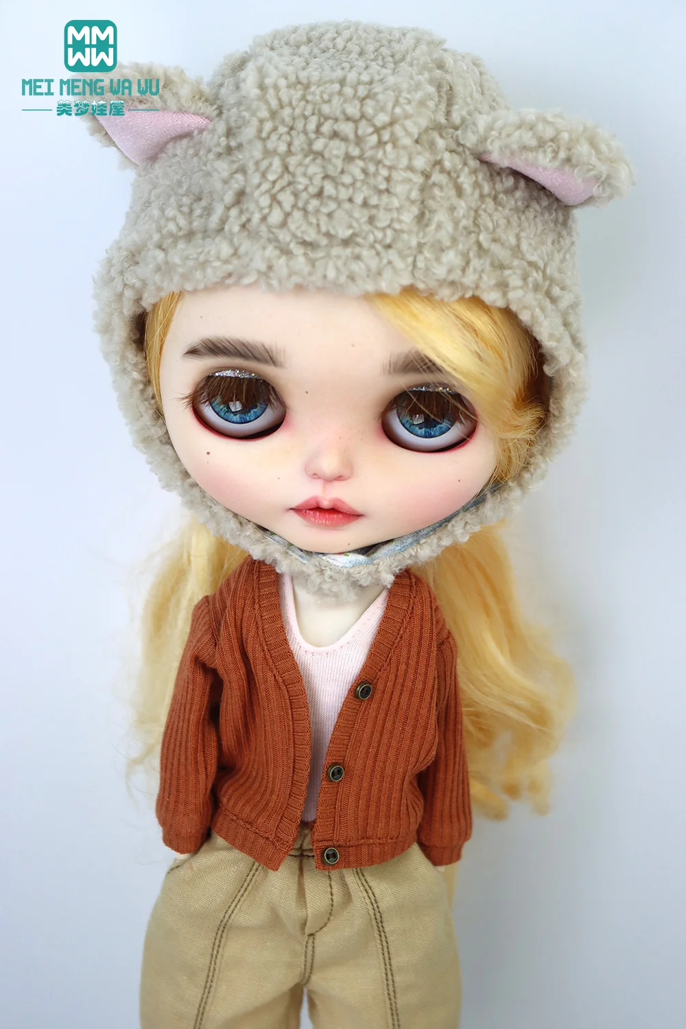 Fits Blyth Azone OB22 OB24 1/3 1/4 1/6 BJD doll cat ears fleece hat fleece hat Toys Gift