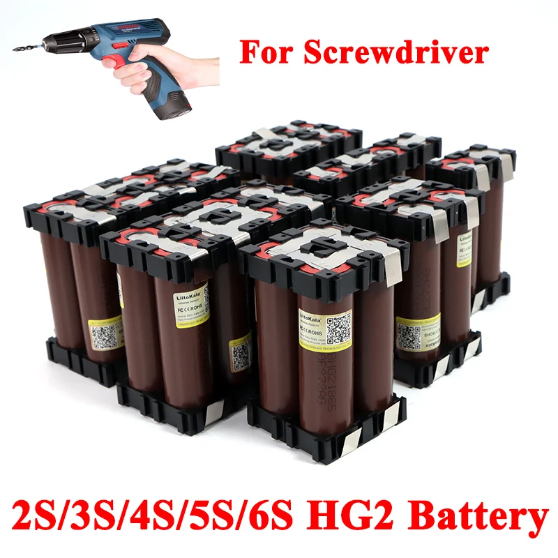 

LiitoKala 18650 HG2 2S 3S 4S 5S 6S 8S 3000mAh 20Amps 7.4V 12.6V to 25.2V 29.6V for Screwdriver batteries weld battery pack