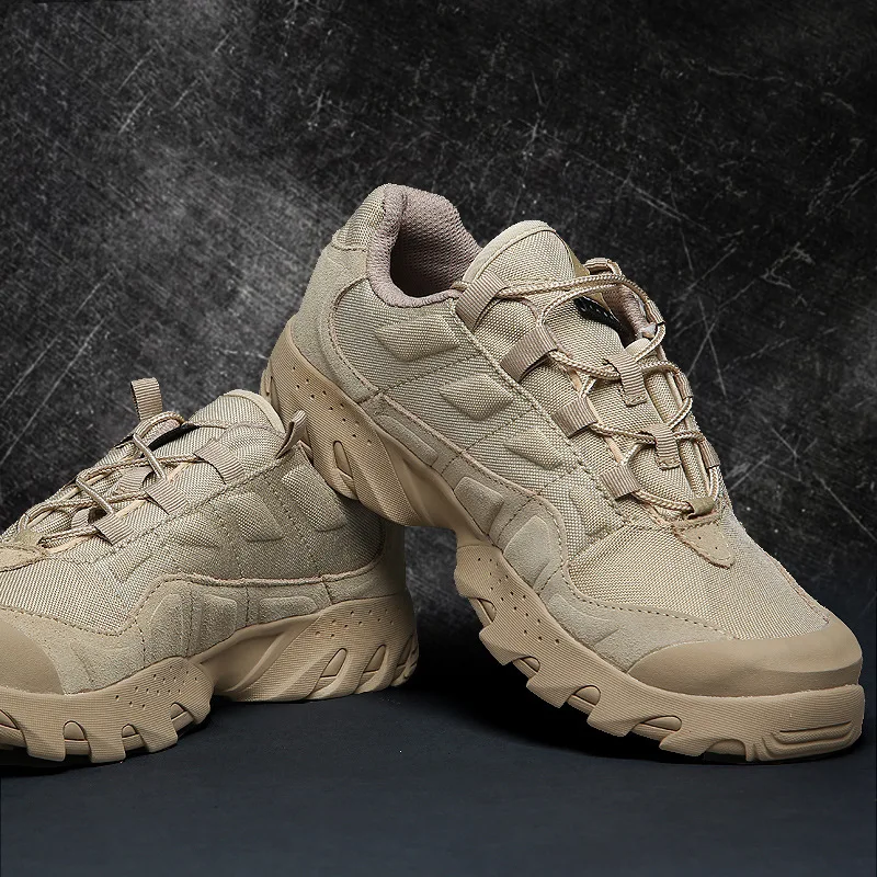 Outdoor Climbing Camping Desert Walking Waterproof  Anti Prick Tactical Boots Sneakers Breathable Nylon Wearproof Lace Up Shoes