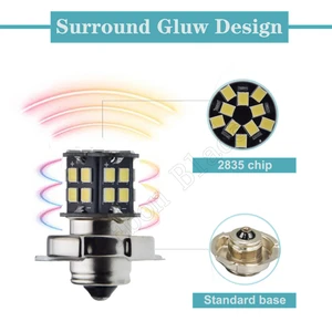 Universeller LED -Glühbirnen -Leuchtturm für Motorrad, Roller -Scheinwerfer, Motorrad, Moped, weißes Licht, leistungsstark, 4,2 W, 30SMD, 6 V, 12 V, 24 V, 2x, P26s 10 Hauptverkauf Farol XJ6 - №9