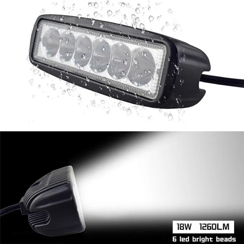 

1PC 6000K 18W 9-32V DC LED Light Lamp Bar Work Driving LED Light Bar Bar Spotlight Flood Lamp For Truck SUV