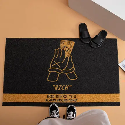 Burst of Wealth PVC Floor Mat Carpet Stain Resistant Wipe Shoes Entry Door Mats Household Anti-Bacteria Door Mat Carpet