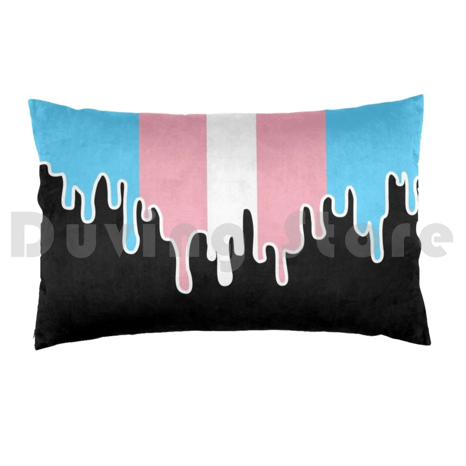 Trans Pride Flag Drip Pillow Case Printed 35x50 Trans Drip Drip Trans Gender Drip Trans Pride