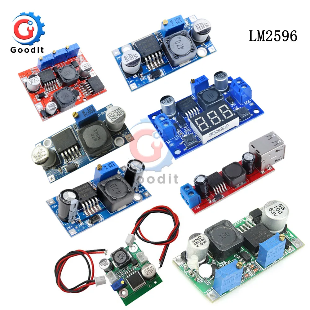 LM2596S LM2596 DC-DC 3.2V-40V to 1.25V-35V 2A Adjustable Step Down Power Supply Buck Converter Module Voltage Regulator Module