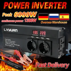 Inverter DC12V/24V To 230V 50Hz 60Hz 6000W Peak EU Socket LED Display Modified Sine Wave инвертор 12v 220v