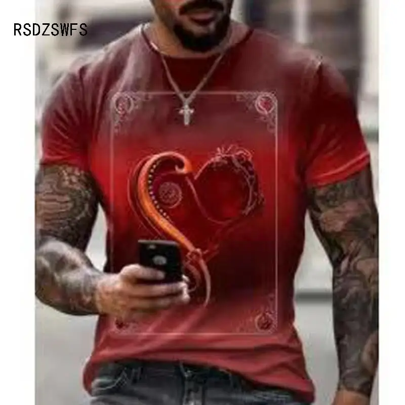 New Oversize Men T Shirt Mosaic Print Fashion T Shirt Men Tops Tees Summer Short Sleeve Casual Loose T Shirts For Male Clothing