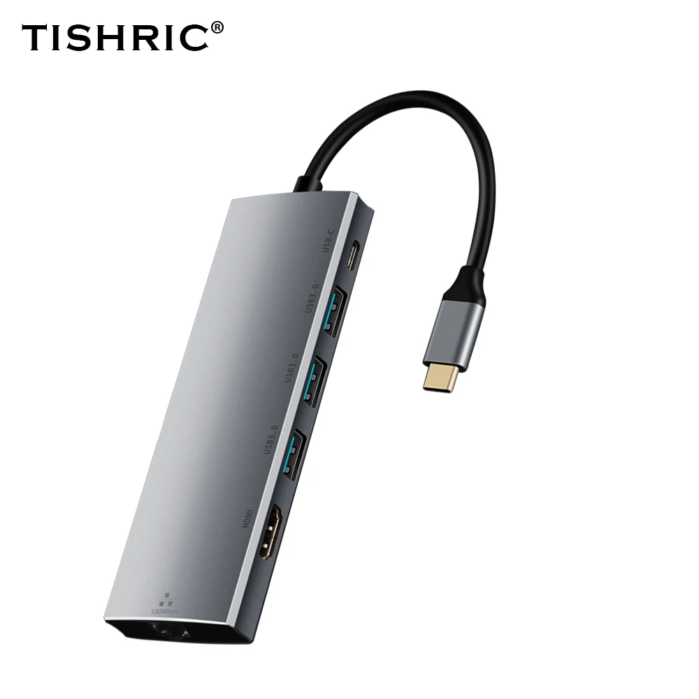 

TISHRIC Type C Hub к Hdmi-совместимый Rj45 USB3.0 конвертер Usb Type-C кабель 4K адаптер для MacBook Samsung Galaxy S10