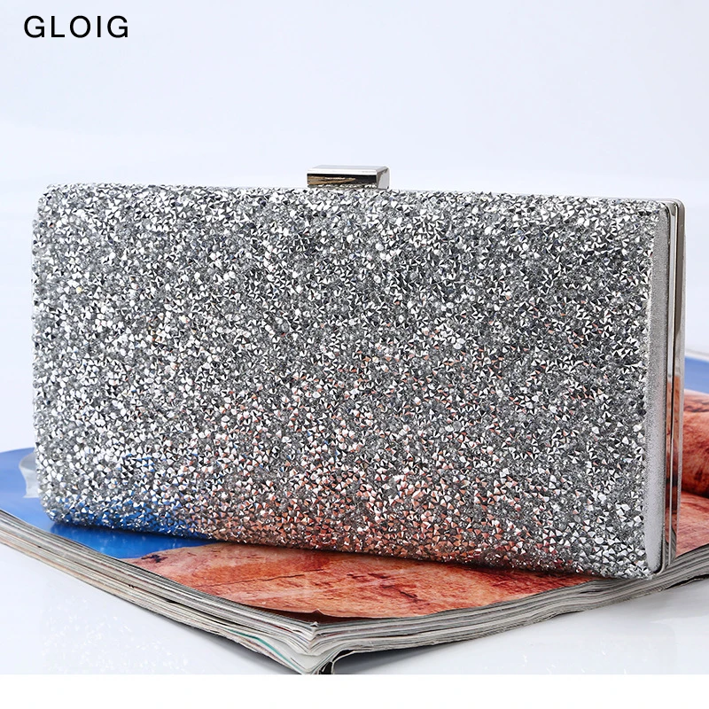 

Rhinestones Women Evening Bags Party Wedding Handbags Diamonds One Side Wedding Purse Wallets