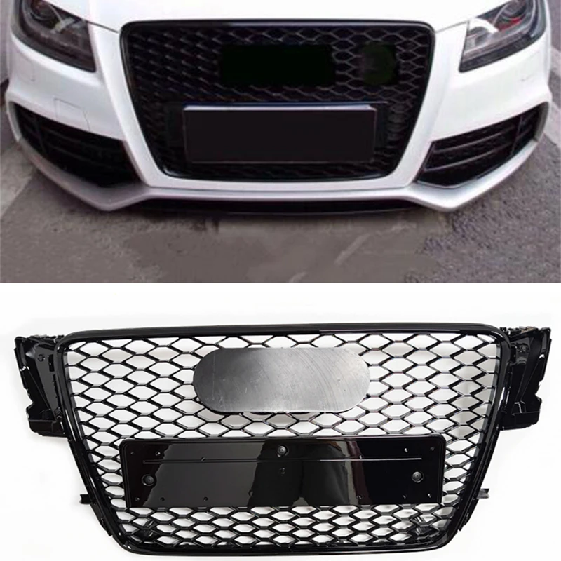 For Audi A5 B8 S5 S-line Racing Grill 2009-2011 ABS Front Bumper Honeycomb Engine Guard 2009-2011 Car Accessories Not Fit RS5