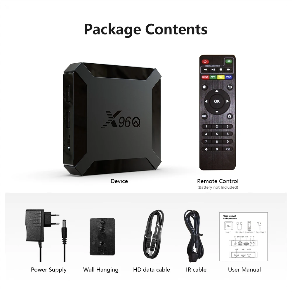 X96Q Android 10.0 Smart TV Box Allwinner H313 Quad Core 2G 16B 4K Youtube Set Top Box Support Voice Control H.265 Media Player