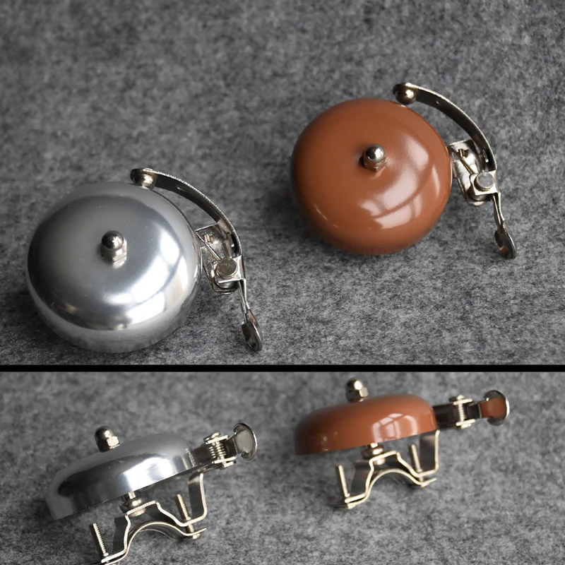 Retro Bike Bell British Aluminum Alloy Lid Silver Golden Chocolate Color Vintage Bicycle Crisp Ringtones Easy To Install Durable