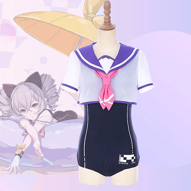 In Stock! Cos Bronya Zaychik Tight Piece Swimsuit Honkai Impact 3 Cosplay Summer Cool Daily Swimwear Costume