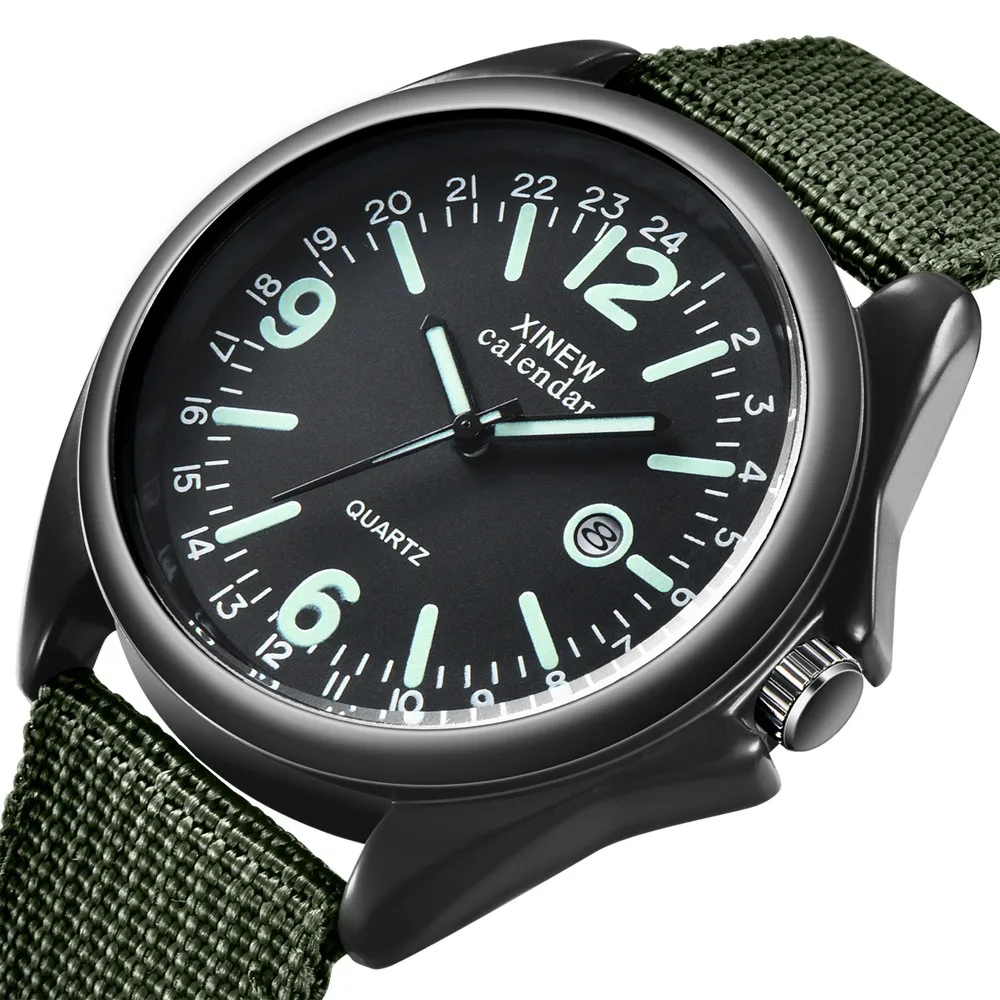 Reloj de pulsera Digital luminoso para hombre, cronógrafo con fecha, esfera verde, informal, moderno, mecánico, automático