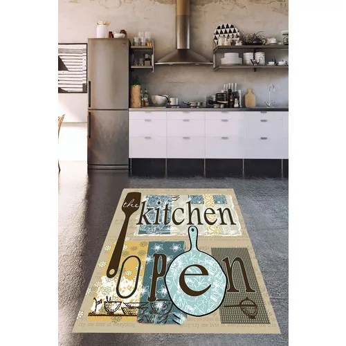 Exclusive Home Kitchen Open Pattern Non-Slip Bottom Digital Print Washable Antibacterial Kitchen Rug