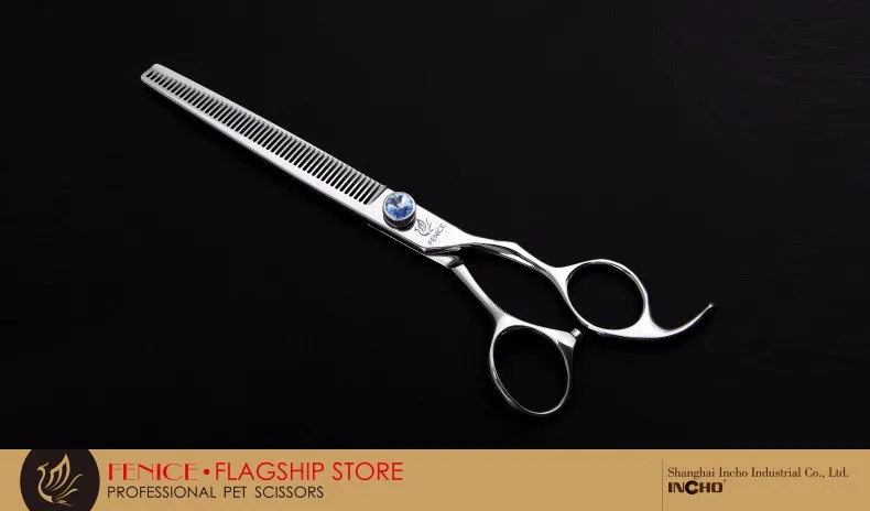Fenice 7.0 7,5 Zoll Professionelle Tierdünnhaarschere aus japanischem 440C Stahl für Hundepflege – Detail 4