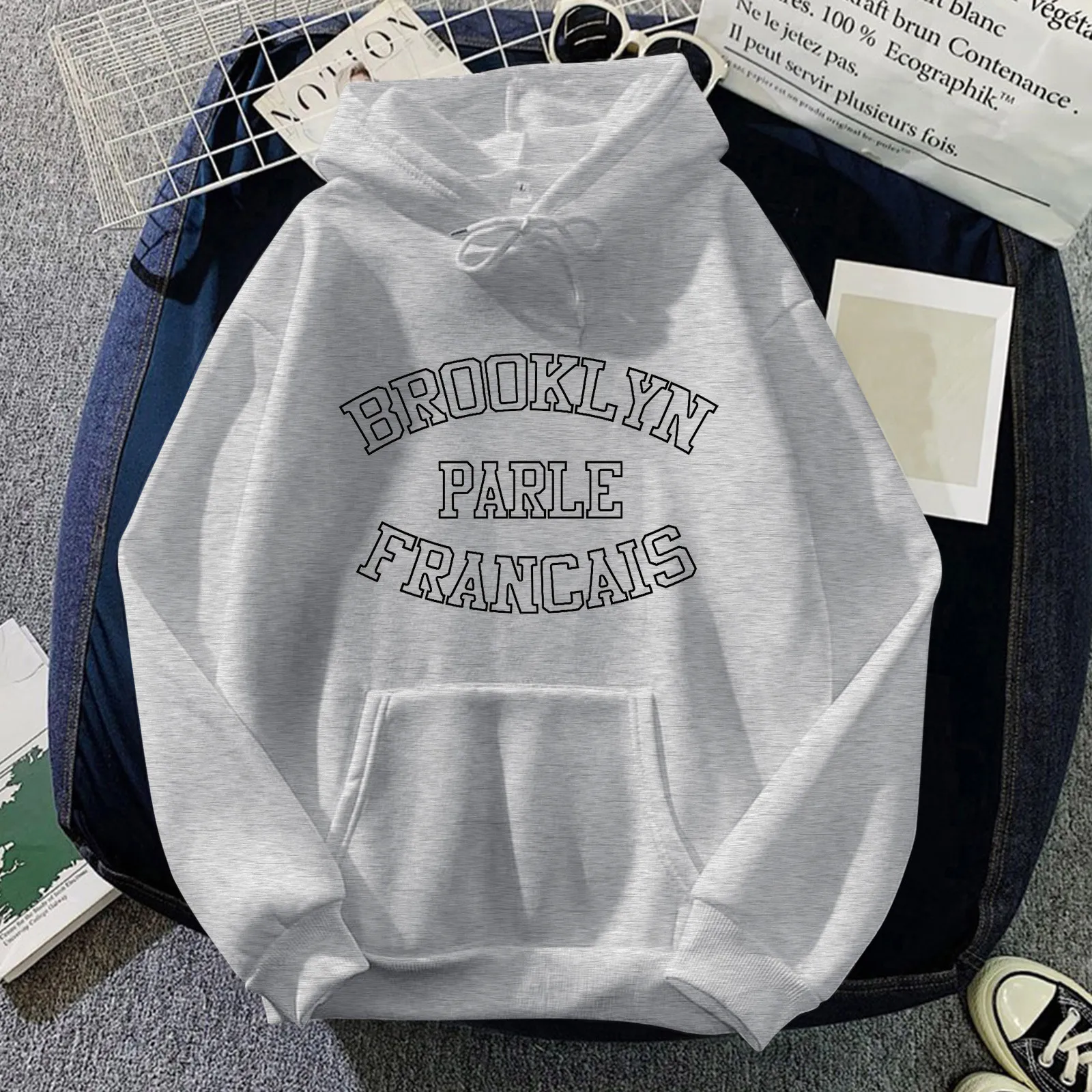 2021 Sweatshirts Autumn Women's BROOKLYN PARLE FRANCAIS Letter printing Hooded Female Thicken Warm Hoodies Lady Winter clothes