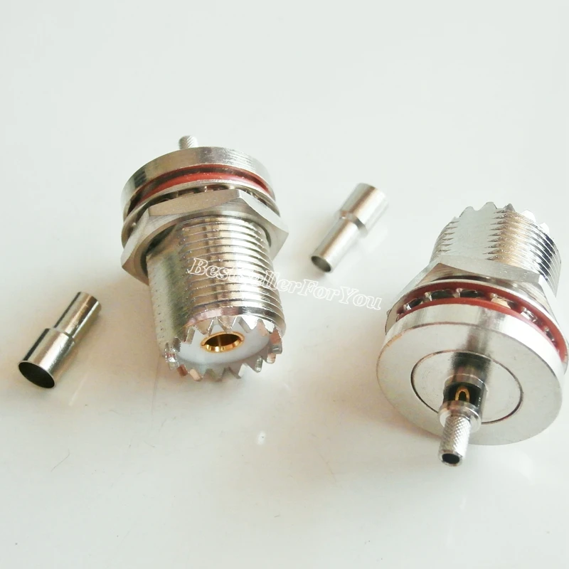 1Piece Connector SO239 UHF SO-239 Female Bulkhead Window Crimp RG174 RG316 LMR100 Cable