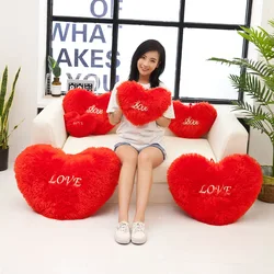 Red Heart Shape Nap Throw Pillow Sofa Car Office Seat Cushion Home Decoration Cushions Wedding Valentine's Day Lovers Gift