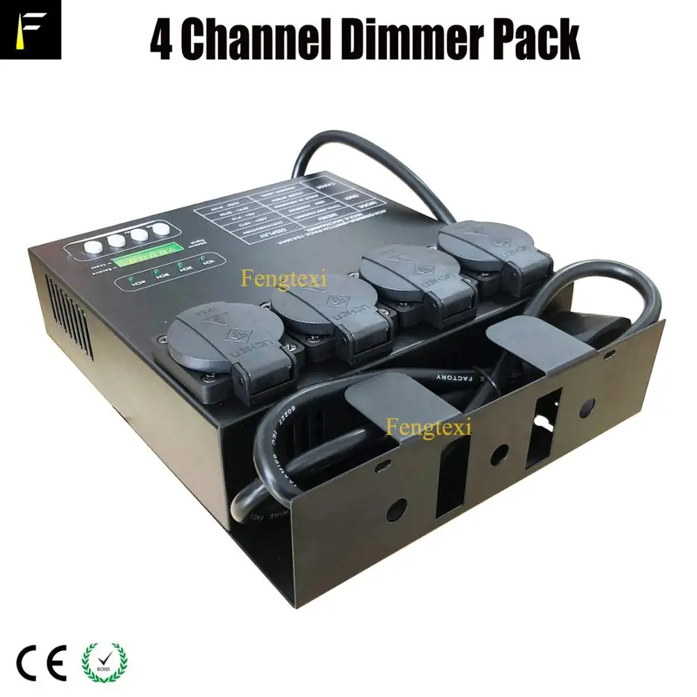 Stage Light Chase/Dimming Setting Box 4 Channels DMX Dimmer Pack with 6.3A Each Channels 230v for Show Performance