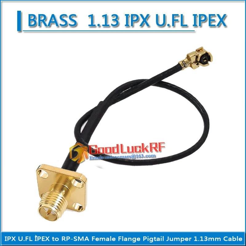 1.13 IPX U.FL IPEX to RP-SMA RPSMA RP SMA Female 4 hole Flange RF Coaxial Pigtail Jumper 1.13mm extend Cable low loss