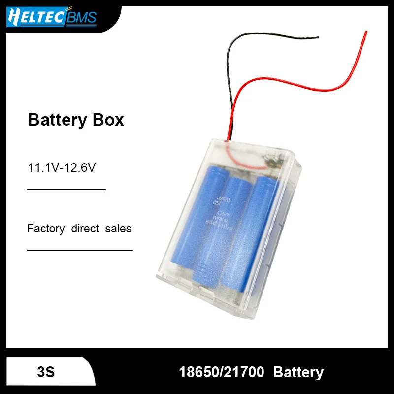 New 18650/21700 Power Bank Cases 3X 18650/21700  Battery Holder Storage Box Case 3 Slot Batteries Container With Wire Lead