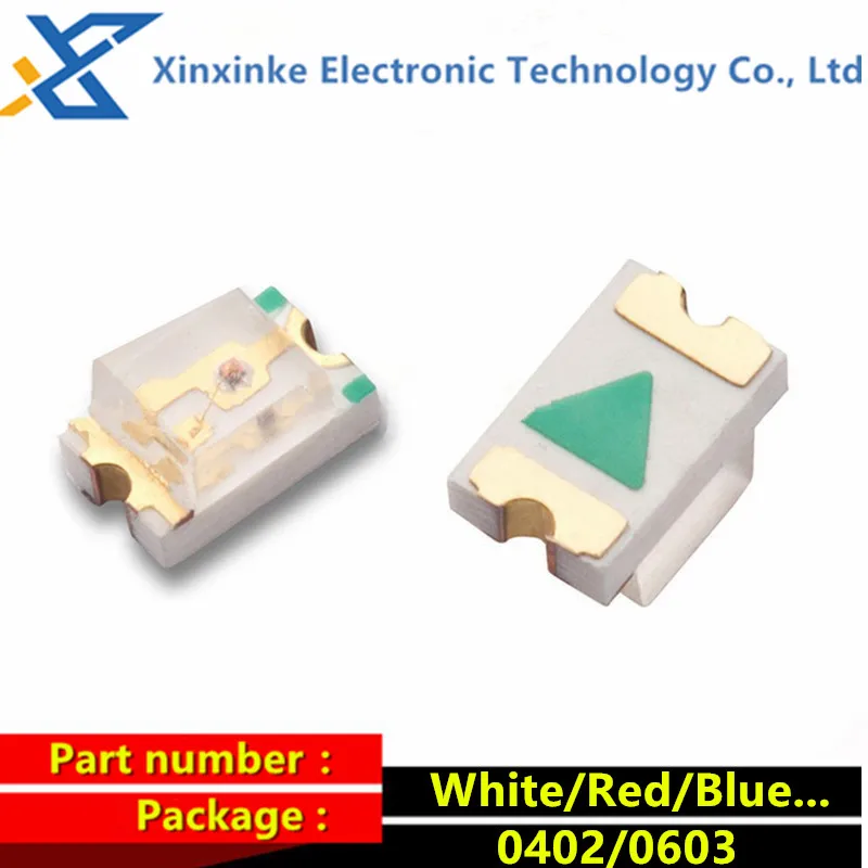 100Pcs 0402 0603 SMD LED Red Yellow Green White Blue Orange Light Emitting Diode Clear LED Light Diode