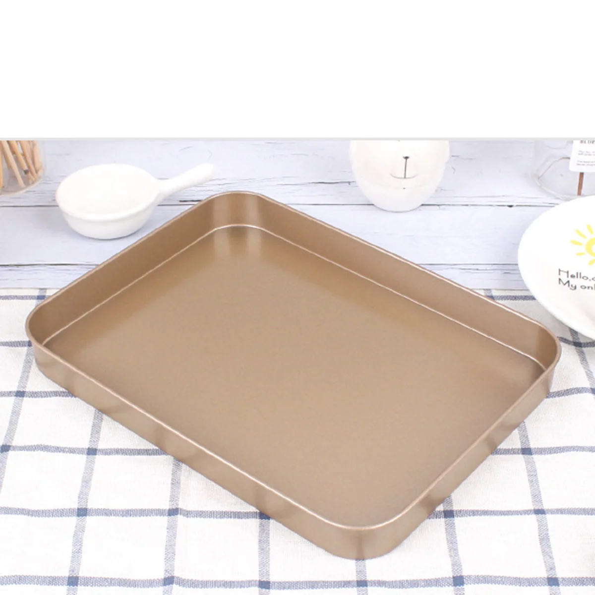 

Rectangle Non-stick Baking Tray Carbon Steel Kitchen Cake Bread Biscuit Baking Pan Tool