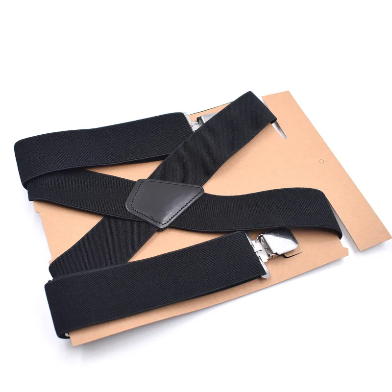 Men Braces Suspenders 5cm Back Heavy Duty Biker Snowboard Trousers Elastic 4 Clips -MX8 Mens Trouser Suspenders Braces Male