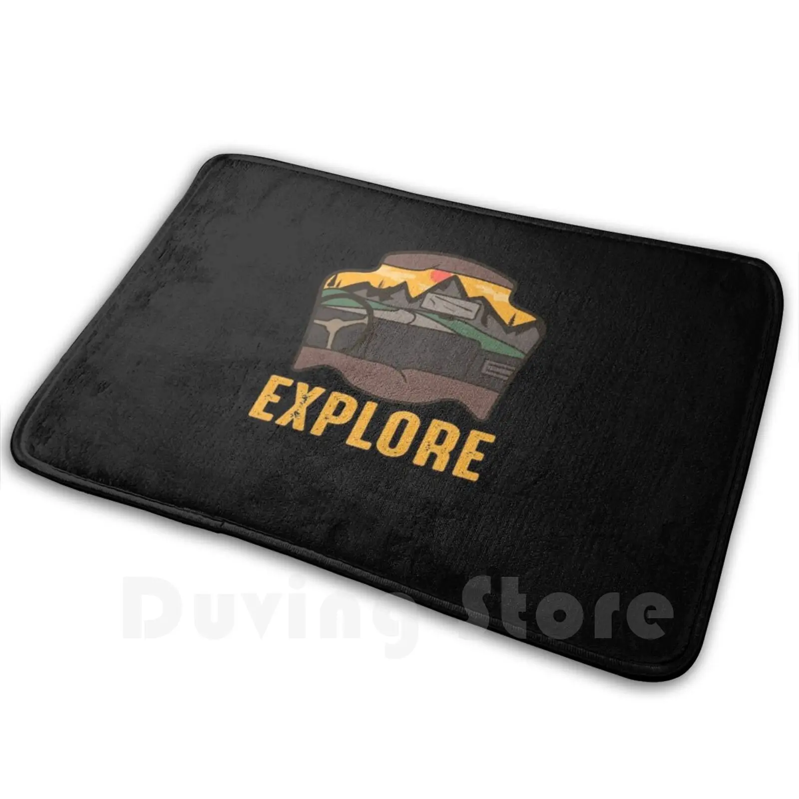 Explore Adventure Patch Car Carpet Mat Rug Cushion Soft Explore Seek Discomfort Hiking Hike Mountain Motto Live