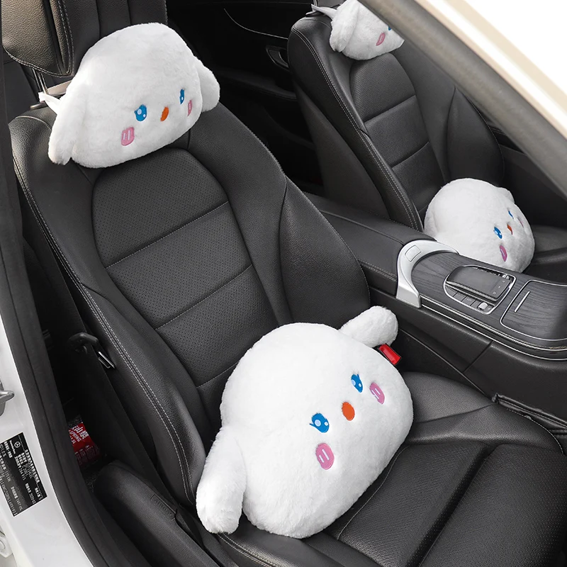 

New Plush Cartoon Cute Pillow Lumbar Support Cerival Spine Car Interior Accessories Car Waist Headrest Pillow