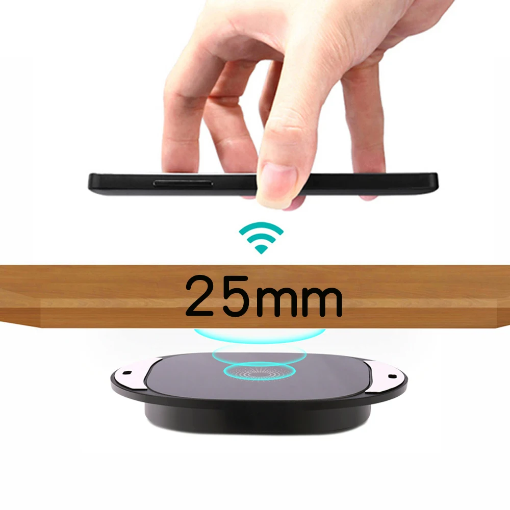 20mm Long Distance Wireless Charger invisible marble desktop furniture table hidden adsorption For iPhone XR 11Pro Samsung S10 9