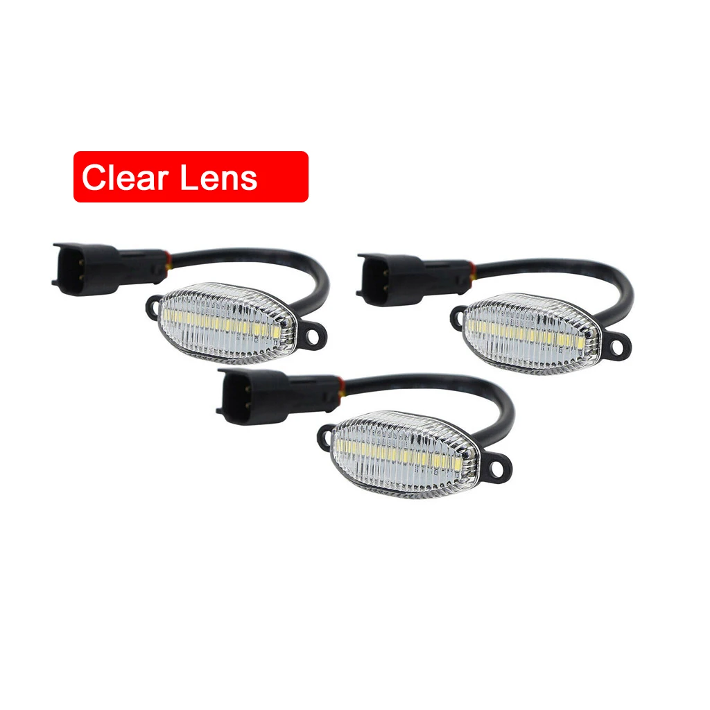 3Pcs Error Free Clear/Smoked Lens Amber LED Front Grille Running Light Marker DRL Lights For Ford F150 SVT Raptor 2010-2014