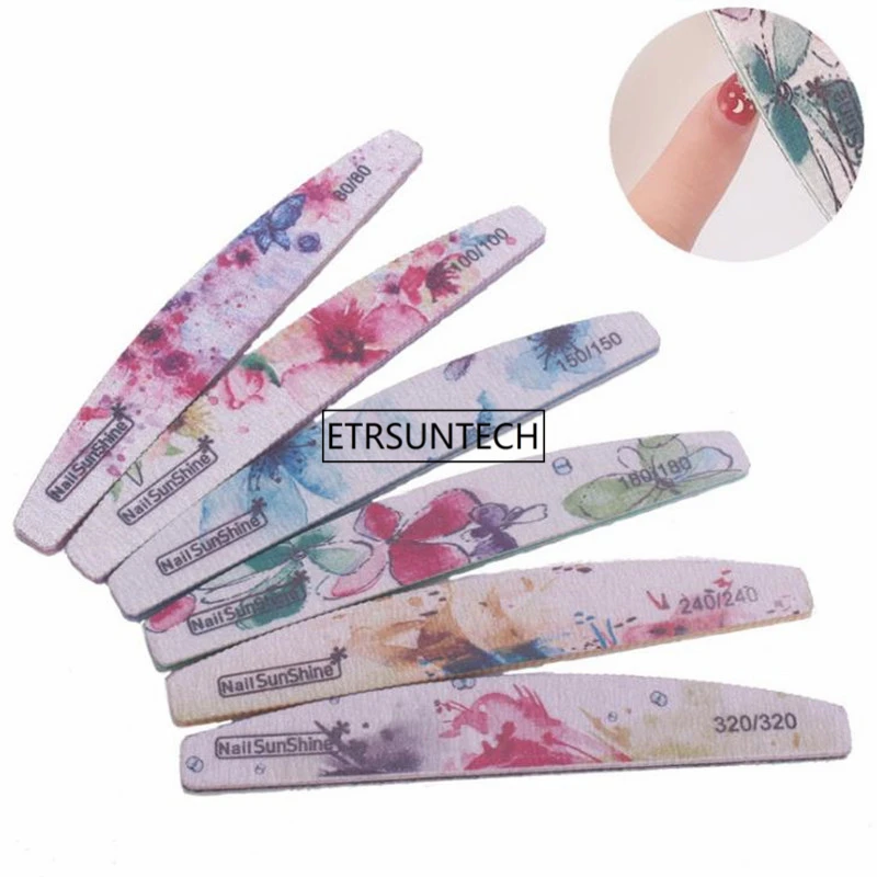 50sets Flower Design EVA Nail File Buffing Washable Polishing Sandpaper Nail Buffer Manicure File Nail Accessoires Tool F3496