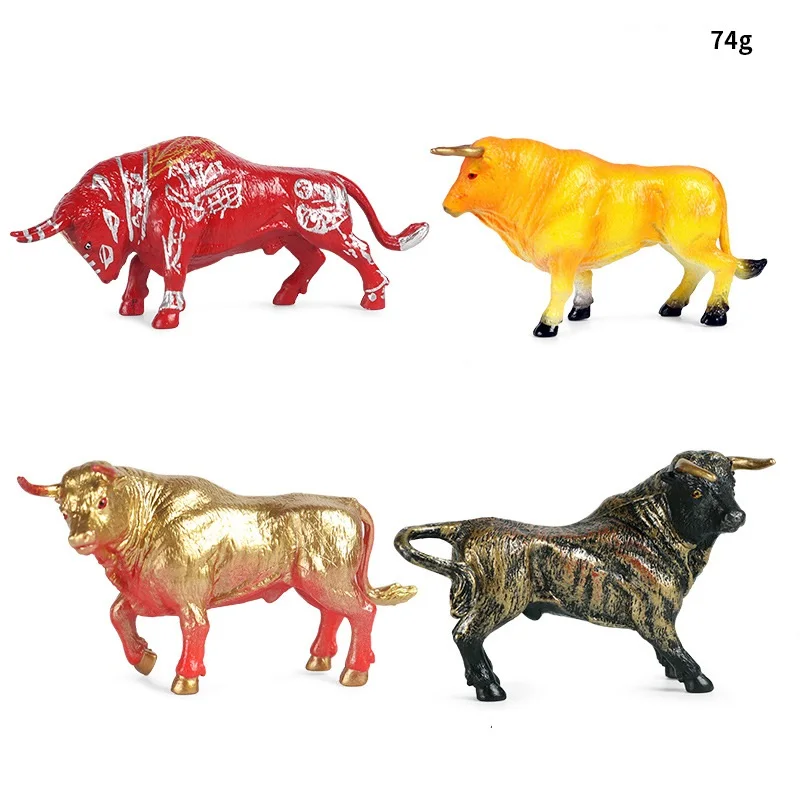 De Nieuwe Simulatie Effen Wild Dier Model Bull Bison Ranch Koe Set Pvc Dieren Actiefiguren Speelgoed Kinderen Kerst gift