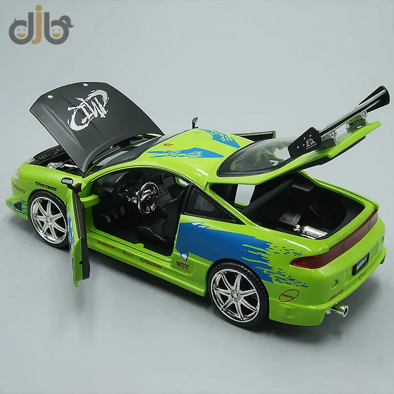 1:24 Diecast Car Model Toy Brian\'s Eclipse Miniature Vehicle Replica For Collection