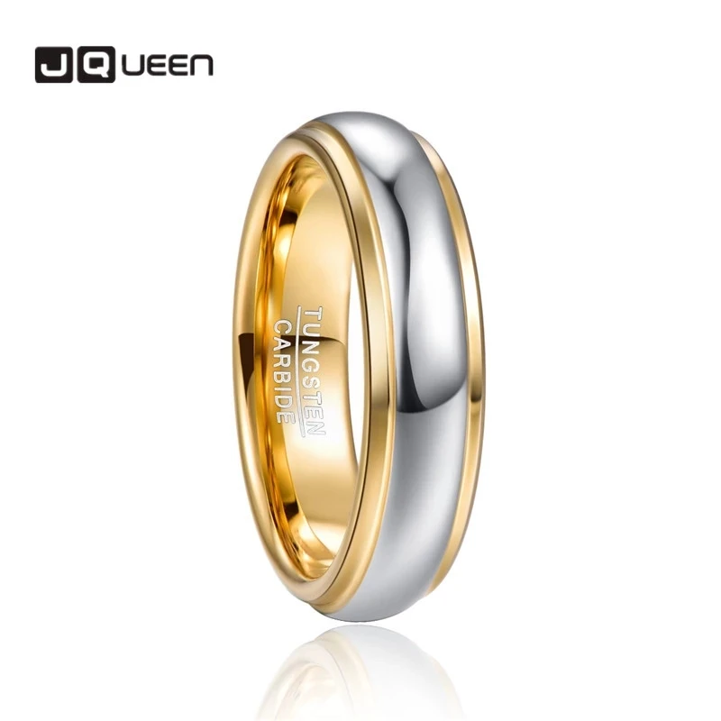 

Новое кольцо из полированной золотистой вольфрамовой стали 6 мм, высококачественные мужские кольца, модные геометрические вечерние Обручальные кольца, ювелирные изделия