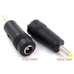 DC Power Adapter Connector Plug DC Conversion Head Jack Female 5.5*2.1mm Turn Plug Male 4.0*1.7mm