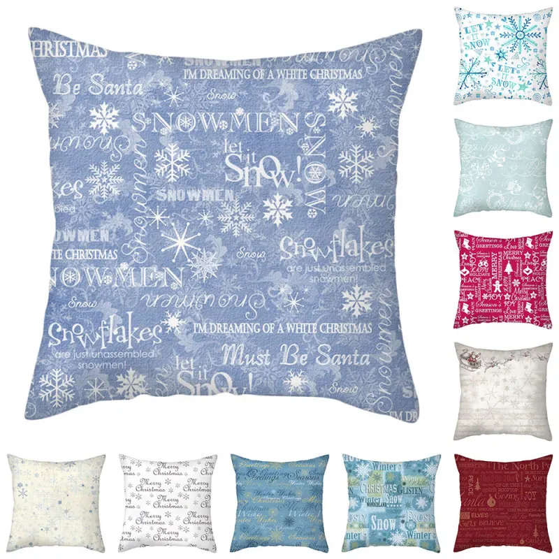 Рождественская наволочка Fuwatacchi, наволочка с рождественским оленем в снежном лесу, фото, наволочка для дома, дивана, сиденья, декоративные по...