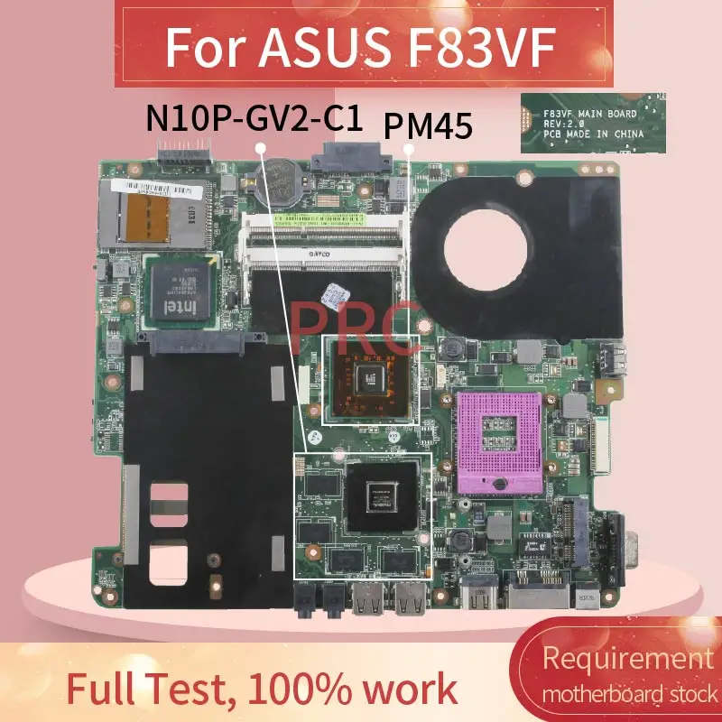 60-N08MB1100 اللوحة لابتوب ASUS F83VF مفكرة اللوحة REV.2.0 PM45 N10P-GV2-C1 DDR3