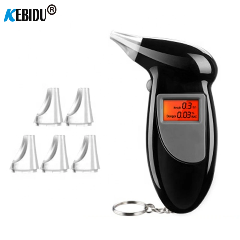 

2021 Professional Alcohol Breath Tester Breathalyzer Analyzer Detector Test Keychain Breathalizer Breathalyser Device LCD Screen